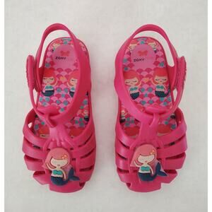 Zaxy Mermaid Toddler Girls Sz 10 Jelly Fisherman Sandal Pink Melflex Water Shoes